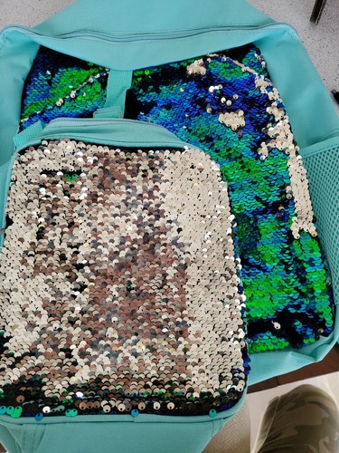 Reverse sequin girls backpack - reverse,